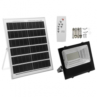 REFLETOR LED 400W COM PLACA SOLAR E CONTROLE REMOTO