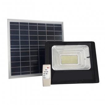 REFLETOR LED 100W COM PLACA SOLAR E CONTROLE REMOTO