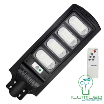 LUMINÁRIA PÚBLICA SOLAR COM CONTROLE E SENSOR 200W