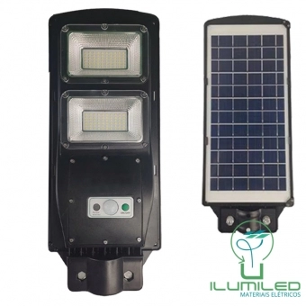 LUMINÁRIA PÚBLICA SOLAR COM CONTROLE E SENSOR 100W
