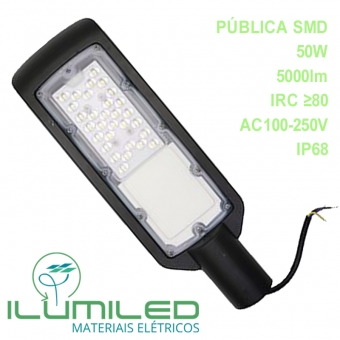 LUMINÁRIA PÚBLICA LED SMD - 50W - IP68 - BRANCO FRIO