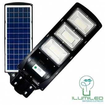 LUMINÁRIA PÚBLICA SOLAR COM CONTROLE E SENSOR 150W
