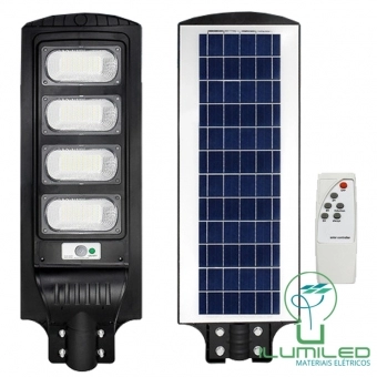 LUMINÁRIA PÚBLICA SOLAR COM CONTROLE E SENSOR 200W